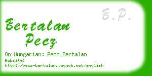 bertalan pecz business card